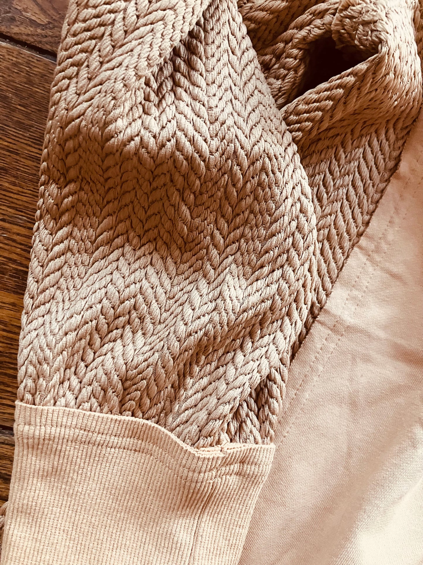 Contrast Sleeve Half Zip Hoodie Plus