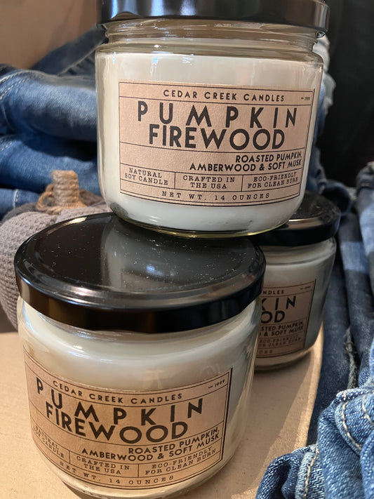 Pumpkin Firewood Candle