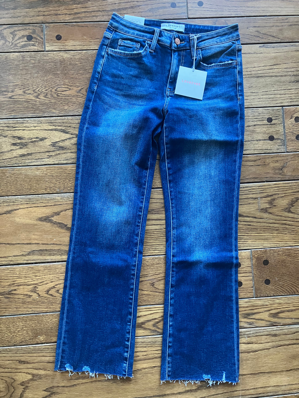 Mid Rise Dark Wash Bootcut Jeans 27.5" Inseam