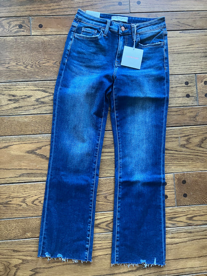 Mid Rise Dark Wash Bootcut Jeans 27.5" Inseam