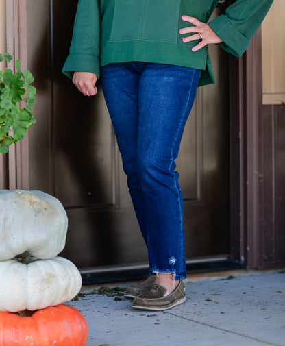 Kan Can Slim Straight Dark Wash Jeans - High Rise Denim by Farm Wife Threads