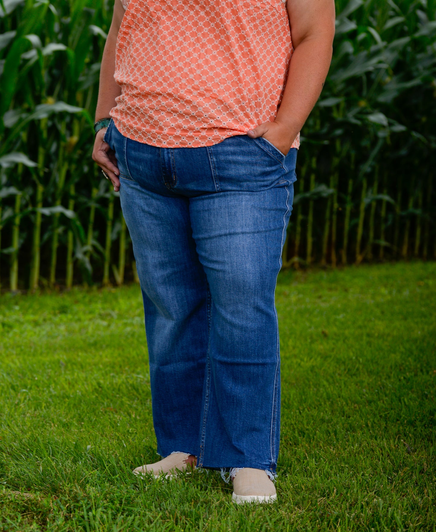 Fiona High Rise Crop Utility Jeans Plus
