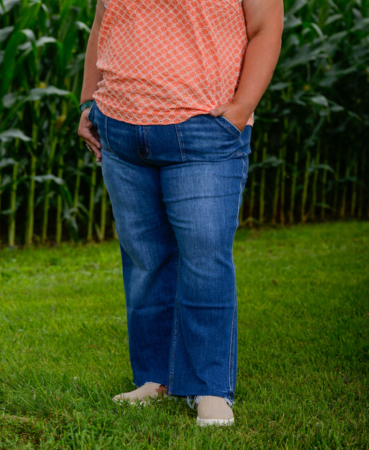 Fiona High Rise Crop Utility Jeans Plus