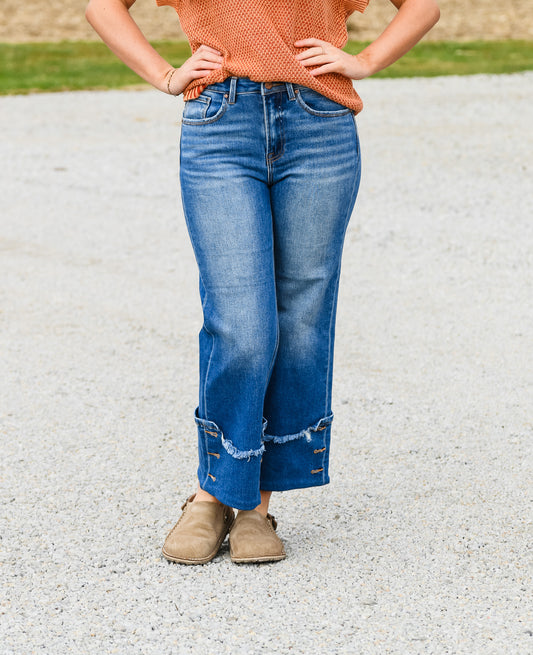 Andy Cuff Button Detail Denim