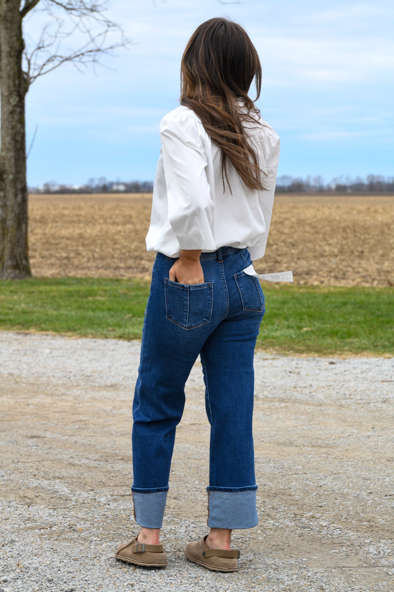 Honey Cropped Straight Cuff Denim