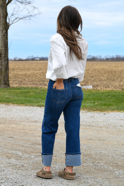 Honey Cropped Straight Cuff Denim