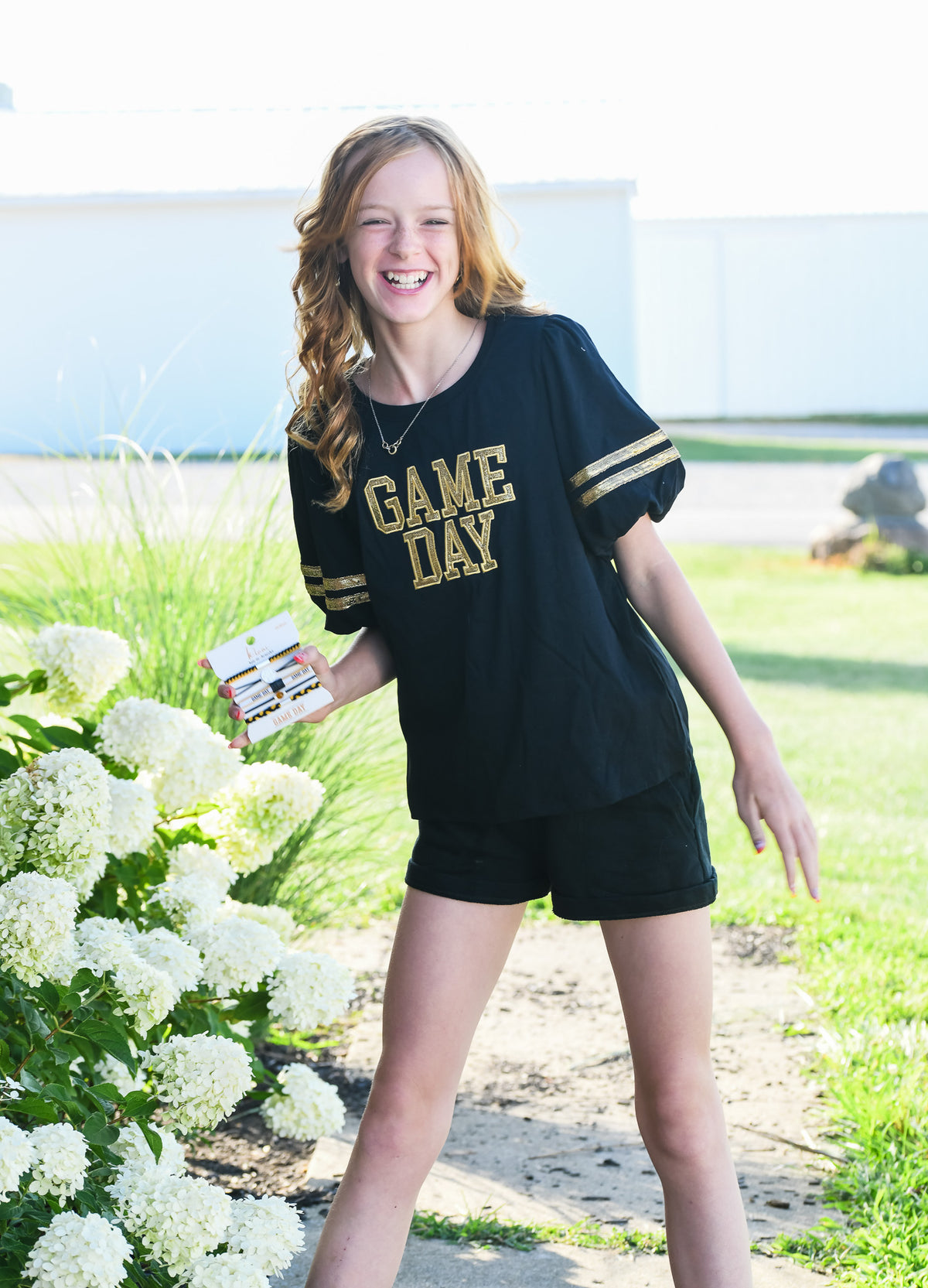 Girls Gameday Varsity Stripe Tee