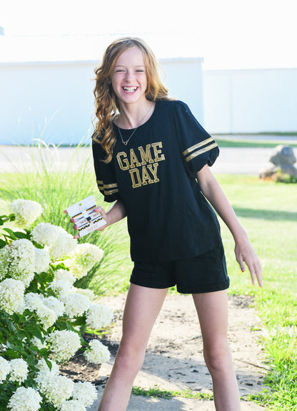 Girls Gameday Varsity Stripe Tee