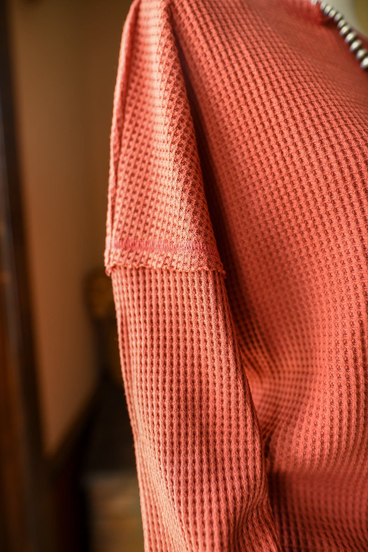 Light Rust Oversized Thermal Sweatshirt
