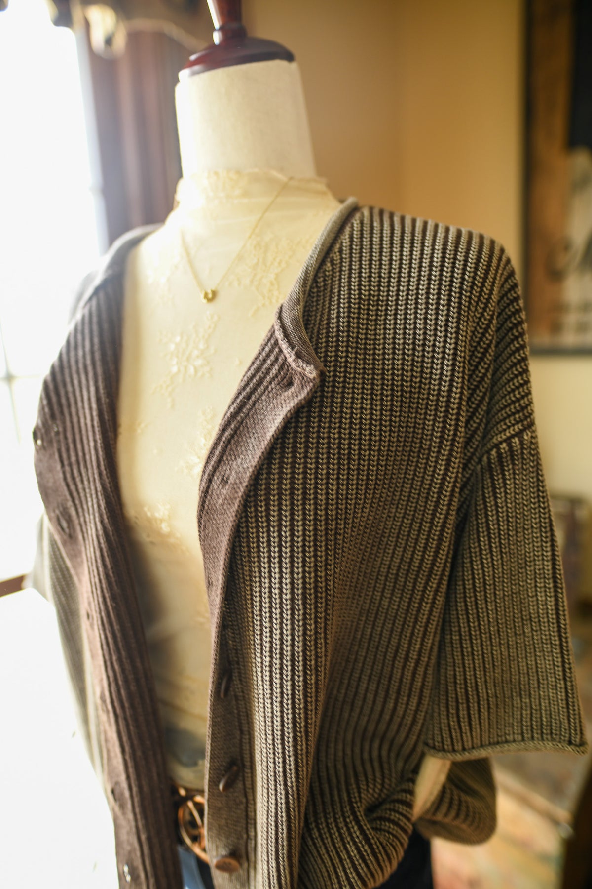 Washed Ribbed Short Sleeve Rolled Edge Cardigan