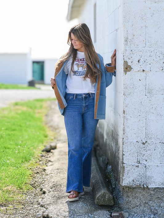 Washed Denim Barn Jacket