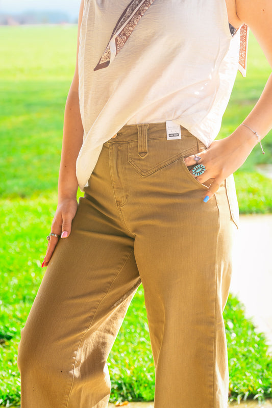 Judy Blue Vintage Front Yoke Tan Pants