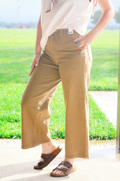 Judy Blue Vintage Front Yoke Tan Pants