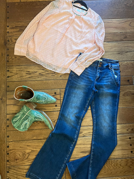 Rose Peach Dot Top