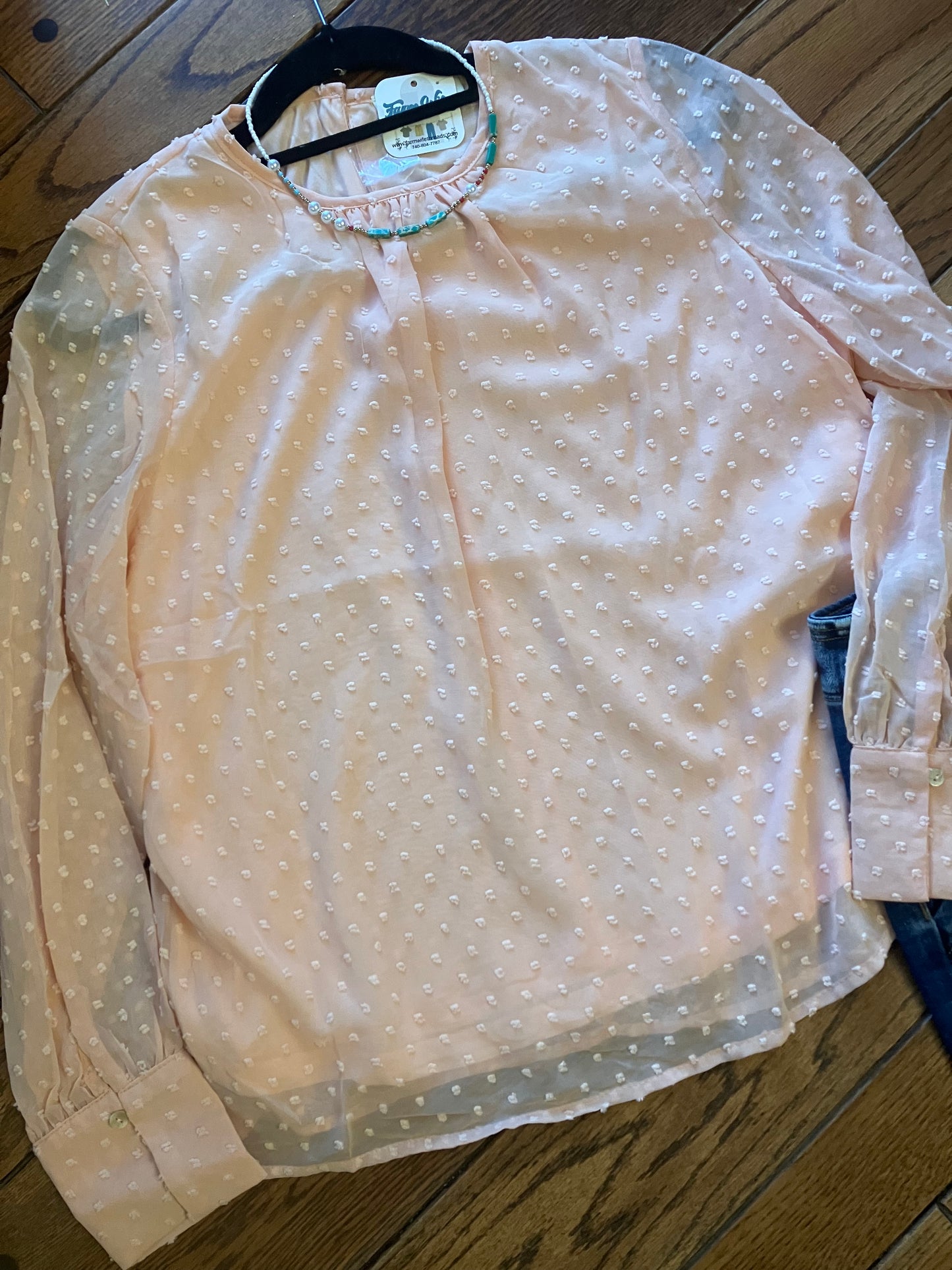 Rose Peach Dot Top