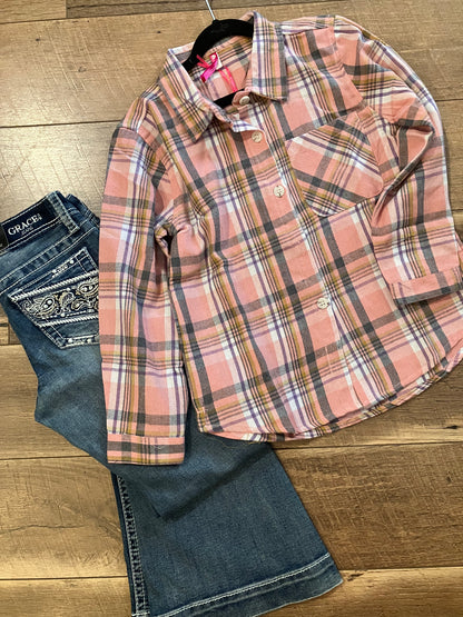 Girls Plaid Flannel Shirt