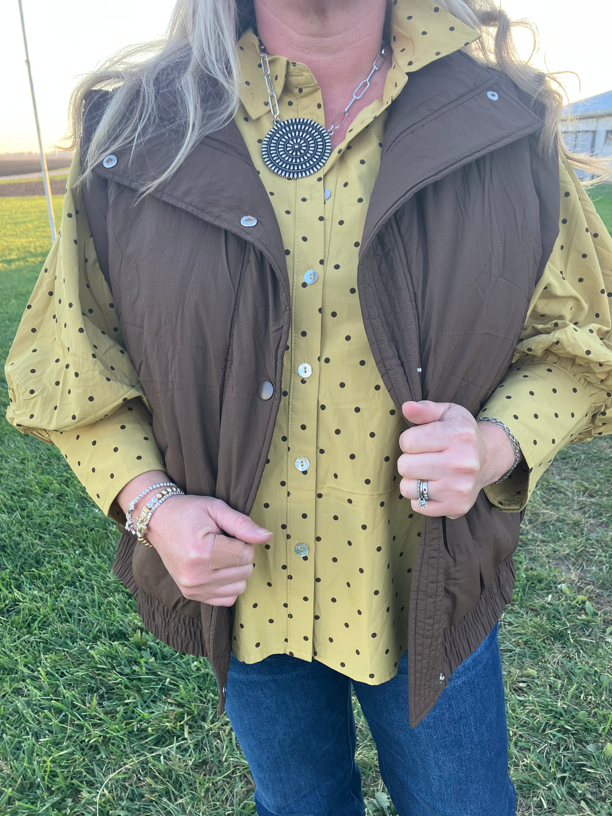 Chocolate Brown Plus Size Puffer Vest
