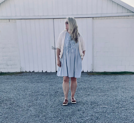 Bow Stripe Summer Dress