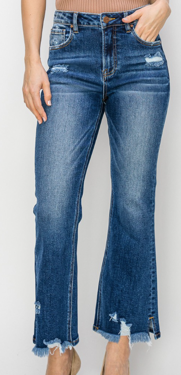 Leanna Dark Wash Ankle Flare Jeans