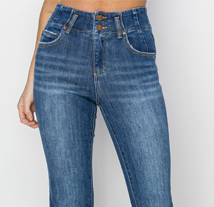 High Rise Seam Detailed Flare Denim