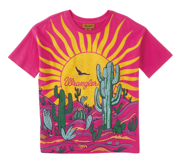 Wrangler® Girls Cactus Hot Pink Tee