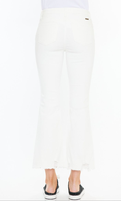 Kan Can High Rise Crop White Denim