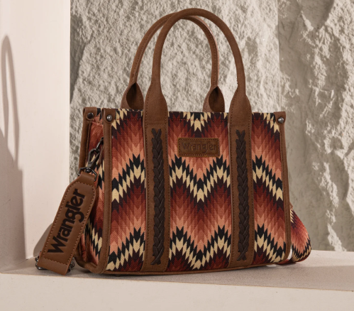 Wrangler Southwestern Pattern Dual Sided Print Tote/Crossbody