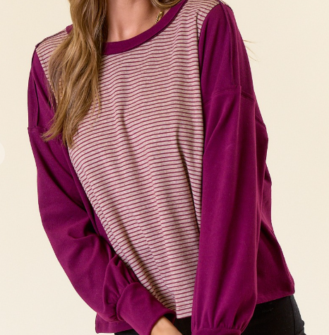 Striped Wine Top