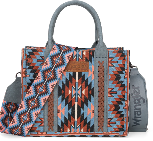 Wrangler Southwestern Pattern Dual Sided Print -Tote/Crossbody