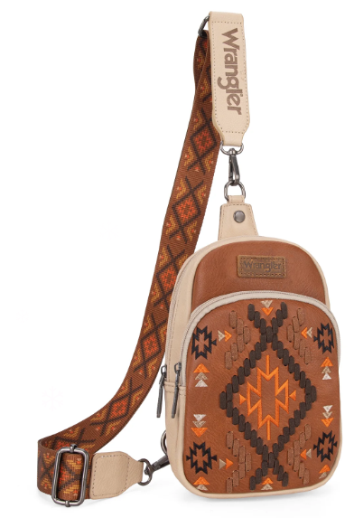 Wrangler Southwestern Embroidered Sling Bag