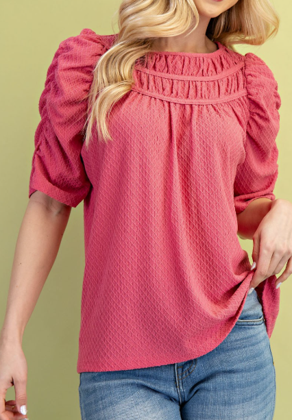 Coral Textured Top