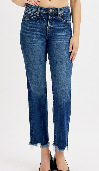 Tummy Control High Rise Ankle Straight Jeans
