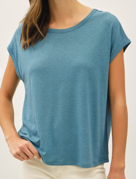 Cap Sleeve Knit Tee 2 colors