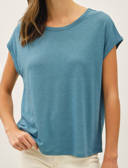 Cap Sleeve Knit Tee 2 colors