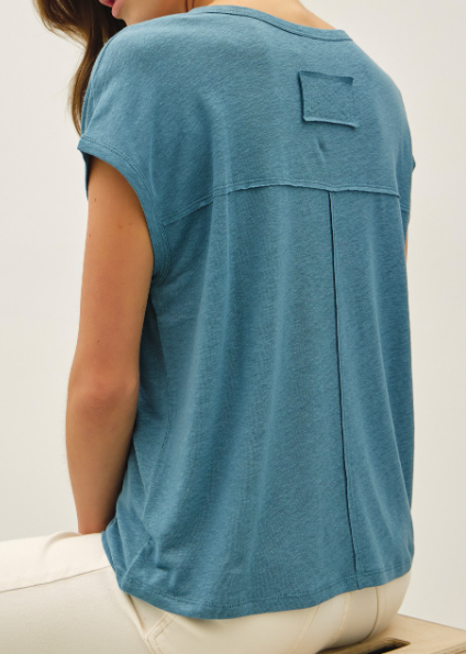 Cap Sleeve Knit Tee 2 colors