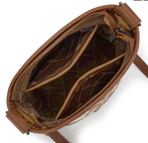 Wrangler Aztec Distressed Print Dual Sided Print Concealed Carry Crossbody