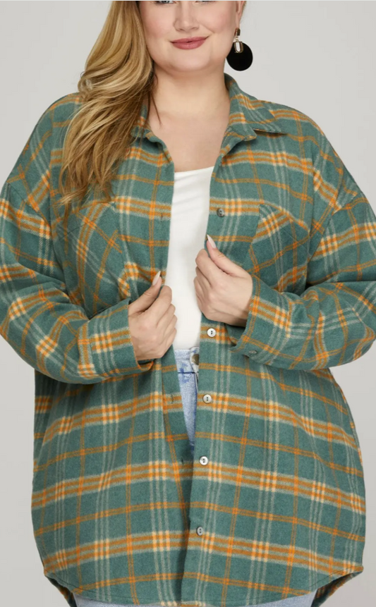 Plaid Shacket Plus
