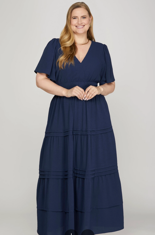 Navy Plus Dress