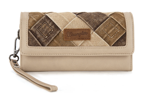 Wrangler Denim Woven Tri-Fold Wristlet/Wallet
