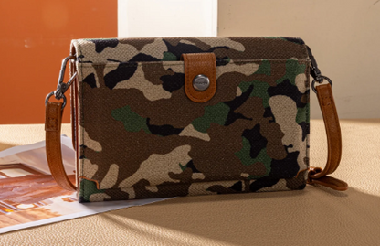 Wrangler Camo Print Canvas Clutch/Crossbody - 2 Colors