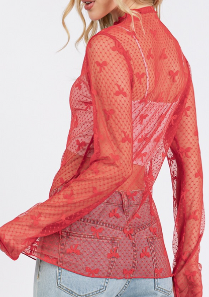 Bow Lace Layering Top