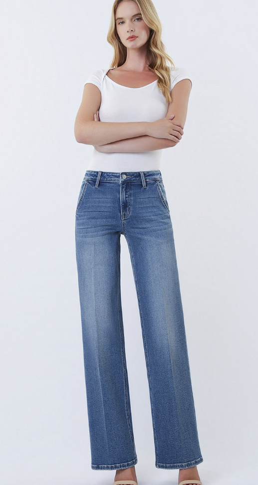 Whitlee Trouser Fold Crease Denim 33" Inseam