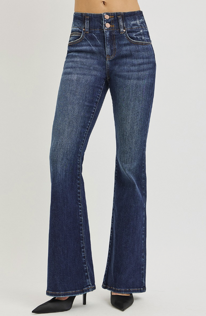 Flare Jeans with Seam Detail Waistband 32.5"inseam