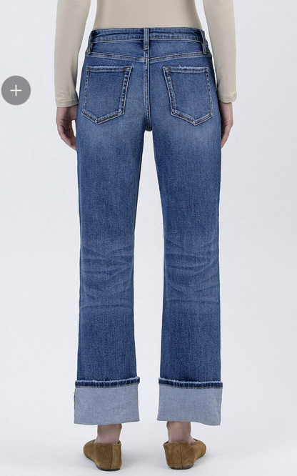 Cuffed Ankle Straight Jeans 28" inseam