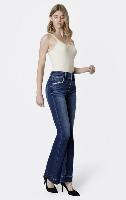 Two-Button Flare Jeans 34" inseam