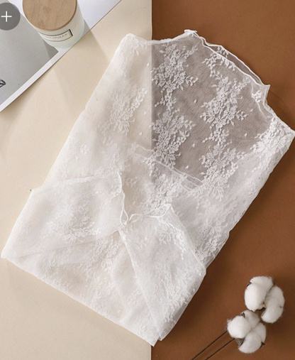 Sheer Lace Long Sleeve Mesh Layering Top 4 colors