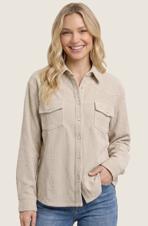 Corduroy Western Pearl Button Shirt