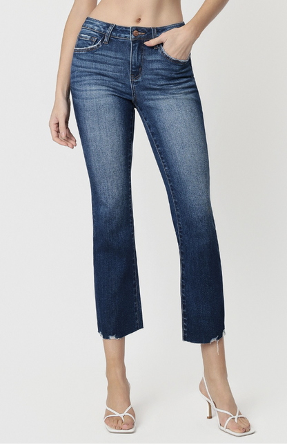 Mid Rise Dark Wash Bootcut Jeans 27.5" Inseam