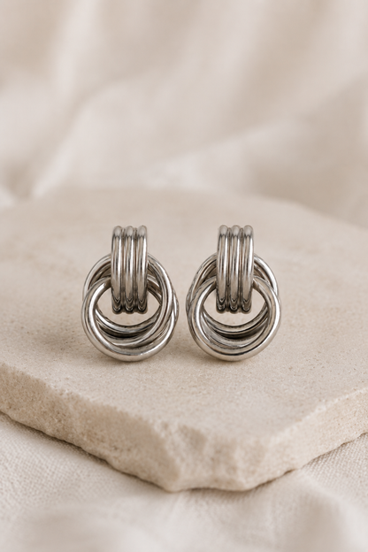 TRINITY KNOT STUDS- SILVER