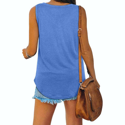 V-neck basic sleeveless tank top